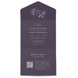 Pompoenwijnstokken Huwelijk Monogram met RSVP All In One Uitnodiging