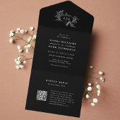 Pompoenwijnstokken Huwelijk Monogram met RSVP All In One Uitnodiging