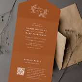 Pompoenwijnstokken Huwelijk Monogram met RSVP All In One Uitnodiging