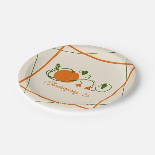 Pompoenwijnstokken Papieren Bordje (Gekanteld)