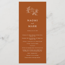 Pompoenwijnstokken Trouwprogramma Programmakaart