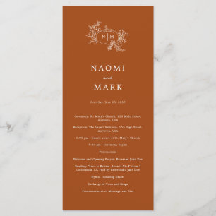 Pompoenwijnstokken Trouwprogramma Programmakaart