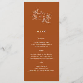 Pompoenwijnstokken Zwart Monogram Bruiloft Menu