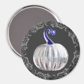 Pompoenzilverglas ziet er blauw grijs herfst elega magneet (Voorkant / Achterkant)