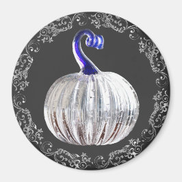 Pompoenzilverglas ziet er blauw grijs herfst elega magneet