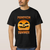 Pompoenzomer. Grappige halloween retro zonsonderga T-shirt (Voorkant)