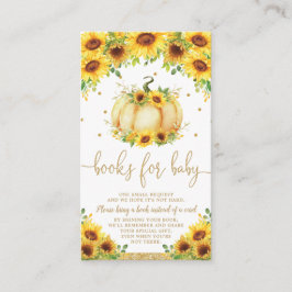 Pompoenzonnebloemboeken voor Baby shower voor Baby Informatiekaartje