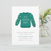 Pompom Ugly Sweater Party Kaart (Staand voorkant)