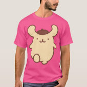 Pompompurin's speelse transformatie te Schattige v T-shirt (Voorkant)