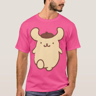 Pompompurin's speelse transformatie te Schattige v T-shirt