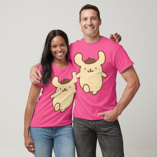 Pompompurin's speelse transformatie te Schattige v T-shirt (Unisex)