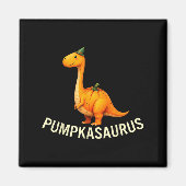 Pomposaurus dinosaurus in pompoenkostuum Halloween Magneet (Voorkant)