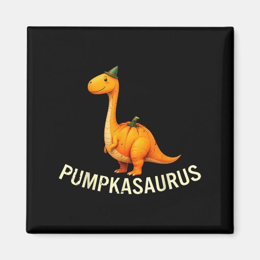 Pomposaurus dinosaurus in pompoenkostuum Halloween Magneet (Voorkant)