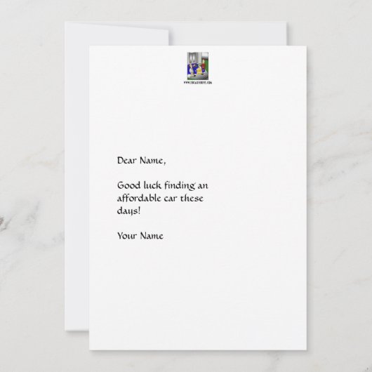 Pompous Auto Platte Kaart (Achterkant)