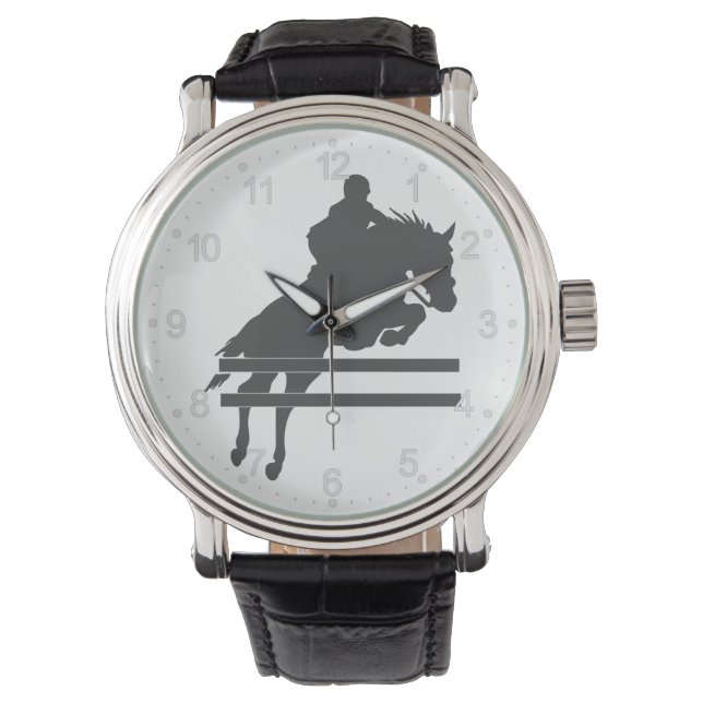Pomppaard silhouet - Kies achtergrondkleur Horloge (Voorkant)