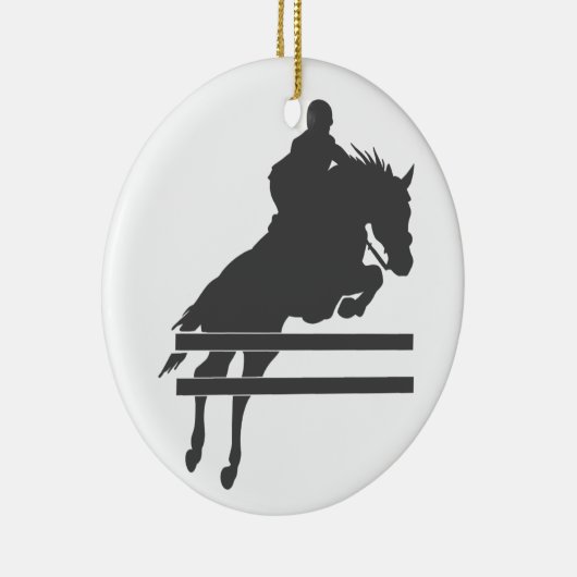 Pomppaard silhouet - Kies achtergrondkleur Keramisch Ornament (Rechts)