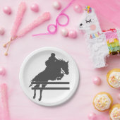 Pomppaard silhouet - Kies achtergrondkleur Papieren Bordje (Feest)