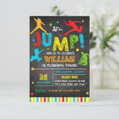 Pompuitnodiging - Trampoline uitnodiging op zaterd (Staand voorkant)