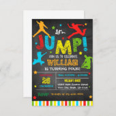 Pompuitnodiging - Trampoline uitnodiging op zaterd (Voorkant / Achterkant)