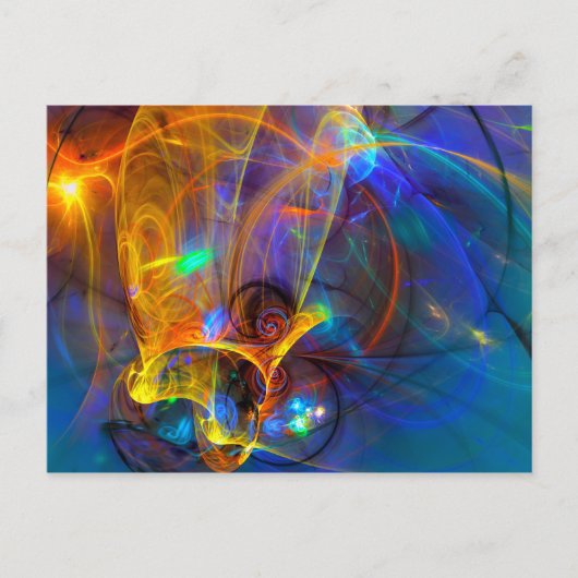 Pompvis Sunset - kleurrijke digitale abstracte ar Briefkaart (Voorkant)