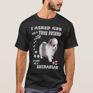 Pomshi Dog mama, Shih Pom Dad Costume, Cute Shiran T-shirt