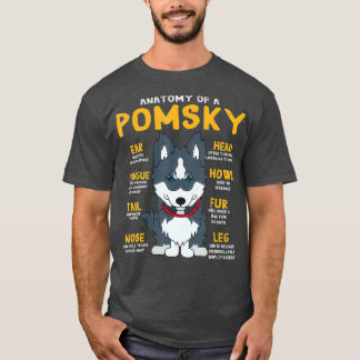 Pomsky Anatomy Funny Dog mam Papa Gift T-shirt