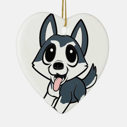 pomsky cartoon keramisch ornament (Rechts)