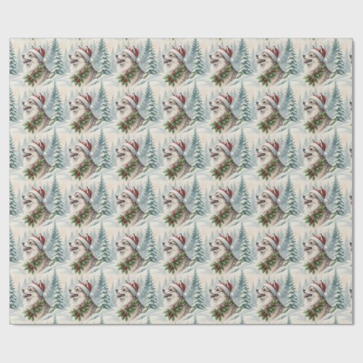 Pomsky Christmas Wrapping Paper Cadeaupapier (Vlak)