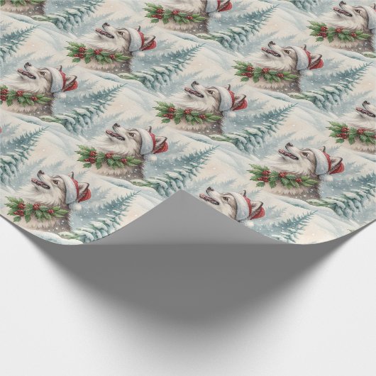 Pomsky Christmas Wrapping Paper Cadeaupapier (Hoek)