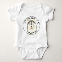 Pomsky Dog Big Sister Romper