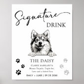 Pomsky Dog Trouwhandtekening Drink Teken Poster (Voorkant)