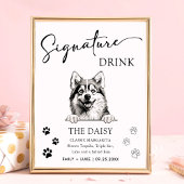 Pomsky Dog Trouwhandtekening Drink Teken Poster