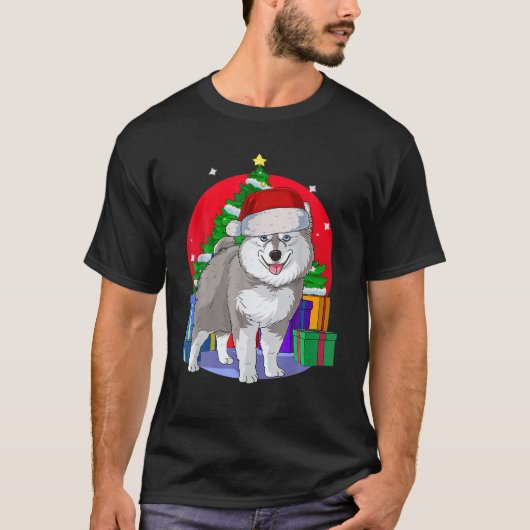 Pomsky Hond Santa Kerstboom Decor T-shirt (Voorkant)