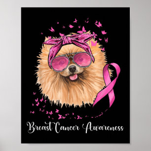 Pomsky-Hondenliefhebber roze lint borstkanker Poster