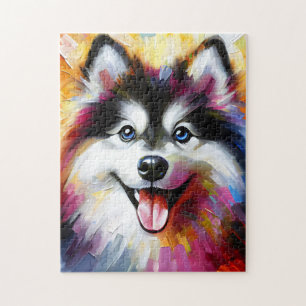 Pomsky Hondenportret Acryl Kunstprint Hondenliefhe Legpuzzel
