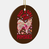 Pomsky is gewoon een meisje dat van Pomskies Dog F Keramisch Ornament (Rechts)