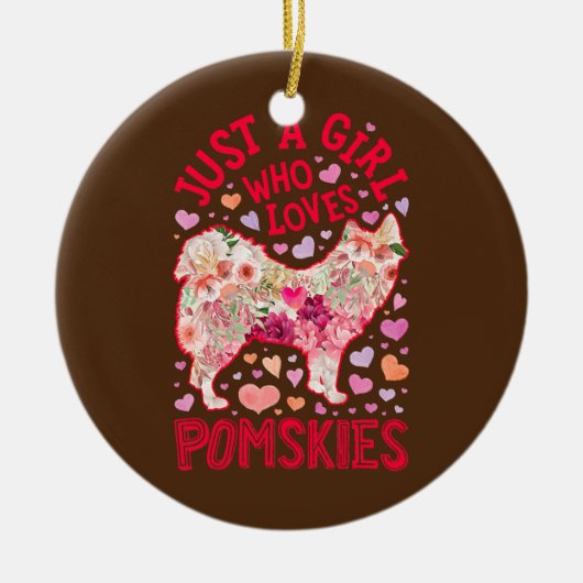 Pomsky is gewoon een meisje dat van Pomskies Dog F Keramisch Ornament (Voorkant)