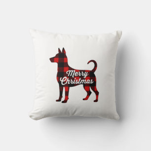 Pomsky Kersthuis Hond Moeder Vader Geruite Cadeau Kussen