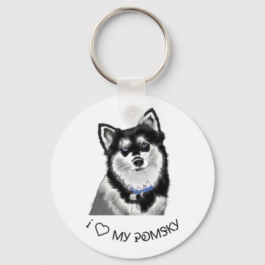 Pomsky Keyring Sleutelhanger (Voorkant)