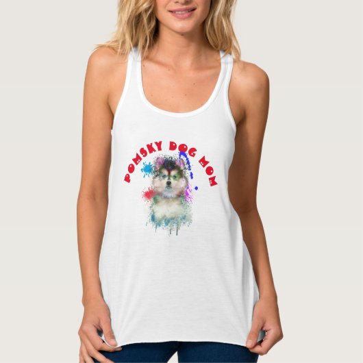 Pomsky mam Hondenliefhebber beste hond mam ooit Tanktop (Voorkant)