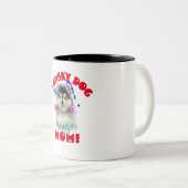 Pomsky mam Hondenliefhebber beste hond mam ooit Tweekleurige Koffiemok (Voorkant rechts)