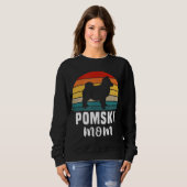 Pomsky mama Funny Dog Eigenaar Retro Hondenliefheb Trui (Voorkant volledig)
