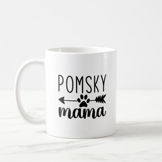 Pomsky Mama Funny Pomsky Dog Mom Koffiemok (Links)