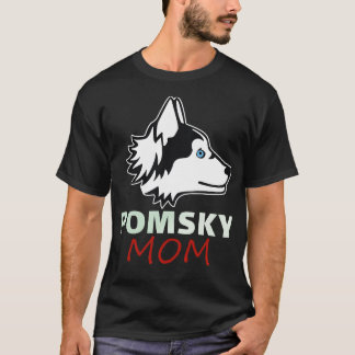 Pomsky Voor Moeder Grappige hond Pomsky liefhebber T-shirt