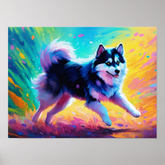 "Pomsky's Dance: Levendige vrijheid in de kunst" Poster