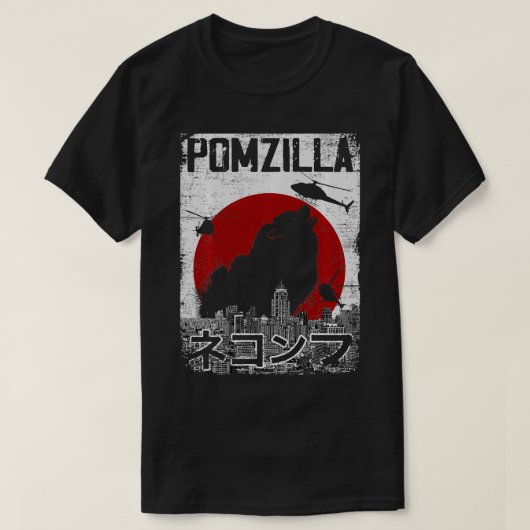 Pomzilla  retro Pommerse Hondenliefhebber 50 T-shirt (Design voorkant)