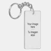 Pon tu foto propia en plantilla en blanco sleutelhanger (Voorkant Links)