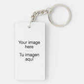 Pon tu foto propia en plantilla en blanco sleutelhanger (achterkant)