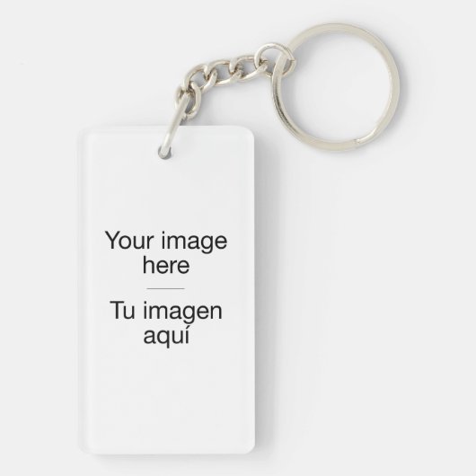 Pon tu foto propia en plantilla en blanco sleutelhanger (achterkant)