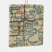 Ponca City OK-kaart Keramisch Ornament (Rechts)